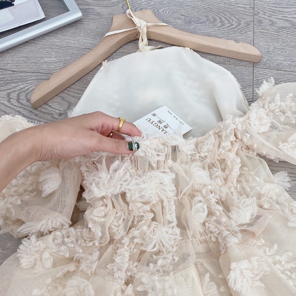 Set bộ von bông cổ yếm mix quần short đùi BN158