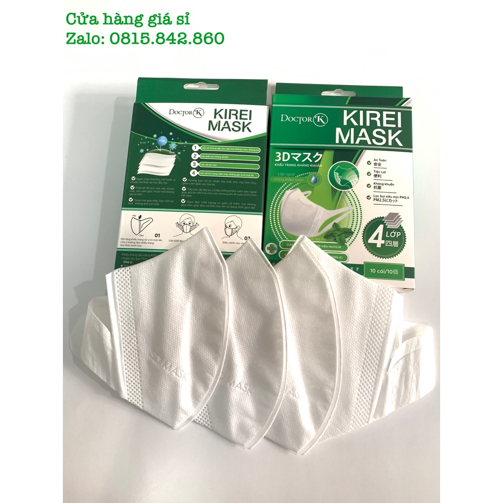 Khẩu trang 3D DOCTOR K KIREI MASK chống say tàu xe & chống bụi 2.5PM Hộp 10 cái