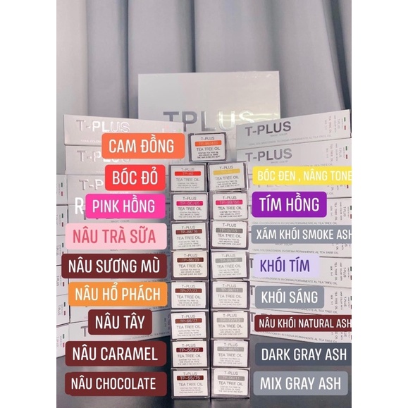 Tuýp Thuốc Nhuộm Tóc Màu Pink Hồng Tplus 0.65 Hair Dye Color Cream