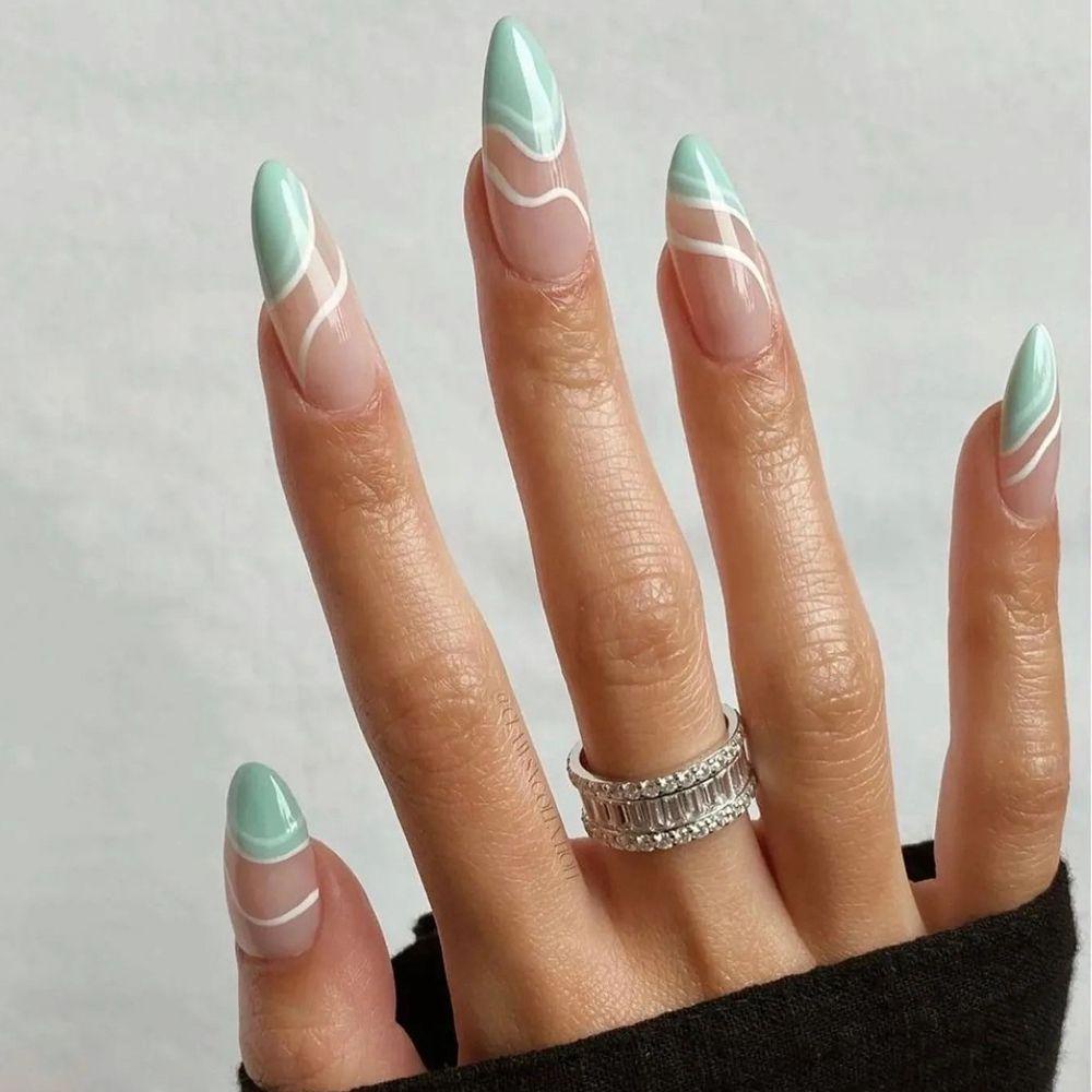 CACTU Bộ 24 Móng Tay Giả Che Phủ Toàn Diện Tháo Rời Được Kiểu Pháp