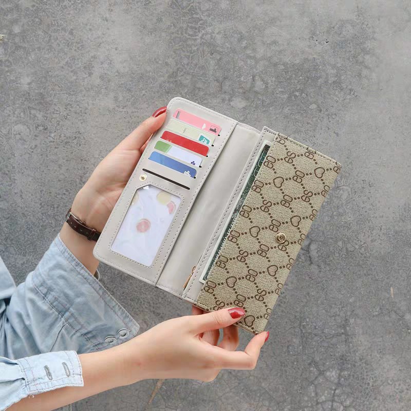 Ví Da Dài Cầm Tay Hai Ngăn Có Khóa Kéo In Họa Tiết Phong Cách Âu Mỹ Dễ Phối Đồ Cho Nữ