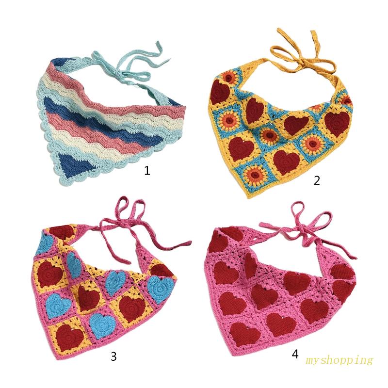 Khăn Quấn Đầu Đan Móc Nhiều Màu Sắc Làm Phụ Kiện Chụp Ảnh Cho Bé Gái