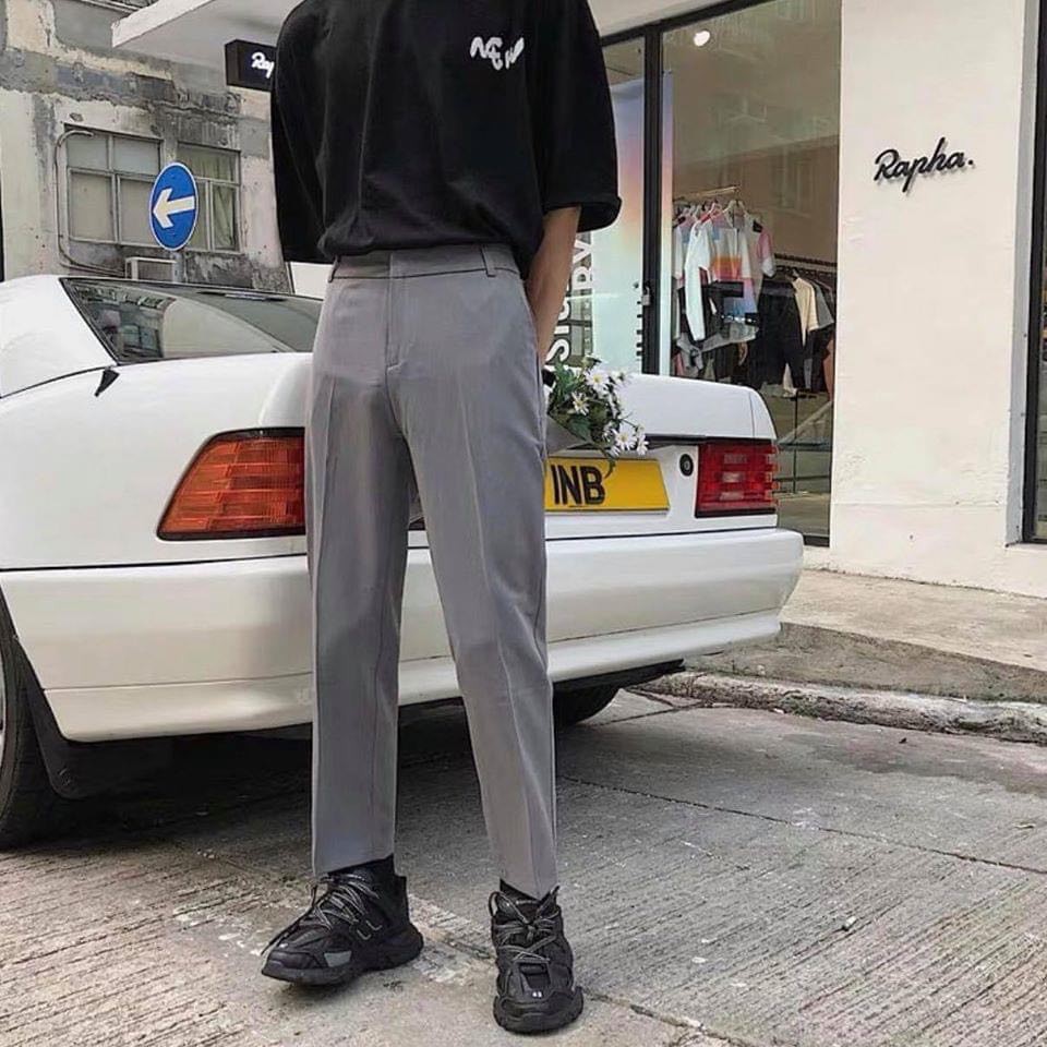 Quần baggy tây âu đen xám Saigonese unisex | BigBuy360 - bigbuy360.vn