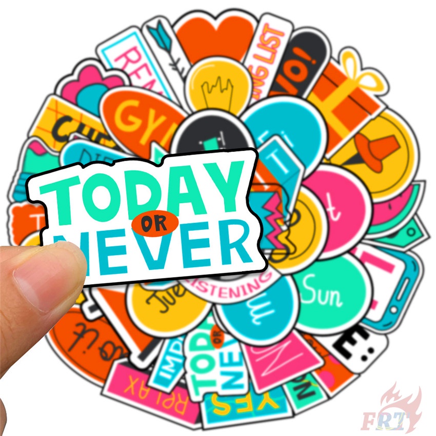 ❉ Nhãn Dán Ghi Kế Hoạch 02 Màu Sắc ❉ Bộ 40 Sticker Chống Thấm Nước Họa Tiết Doodle Hợp Thời Trang