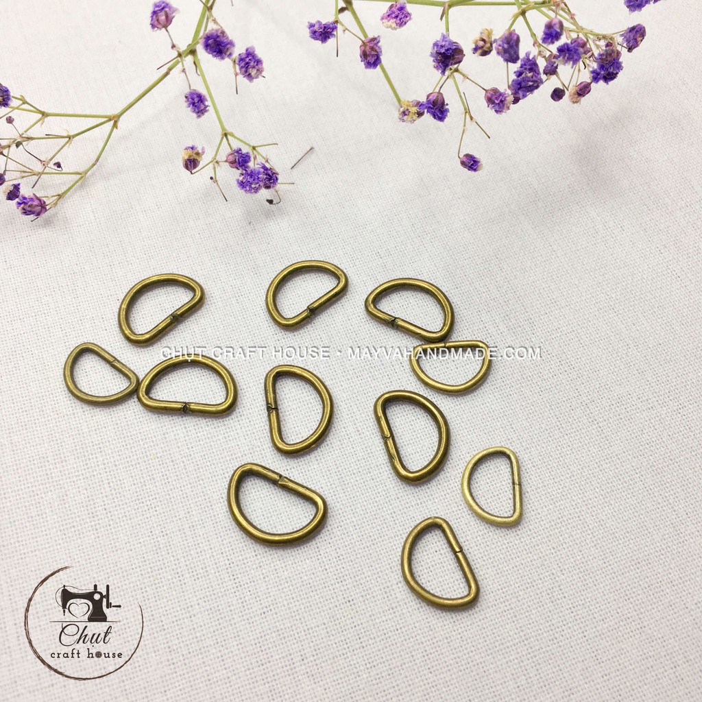 Khoen chữ D 1cm - Khoen bán nguyệt phụ kiện làm túi