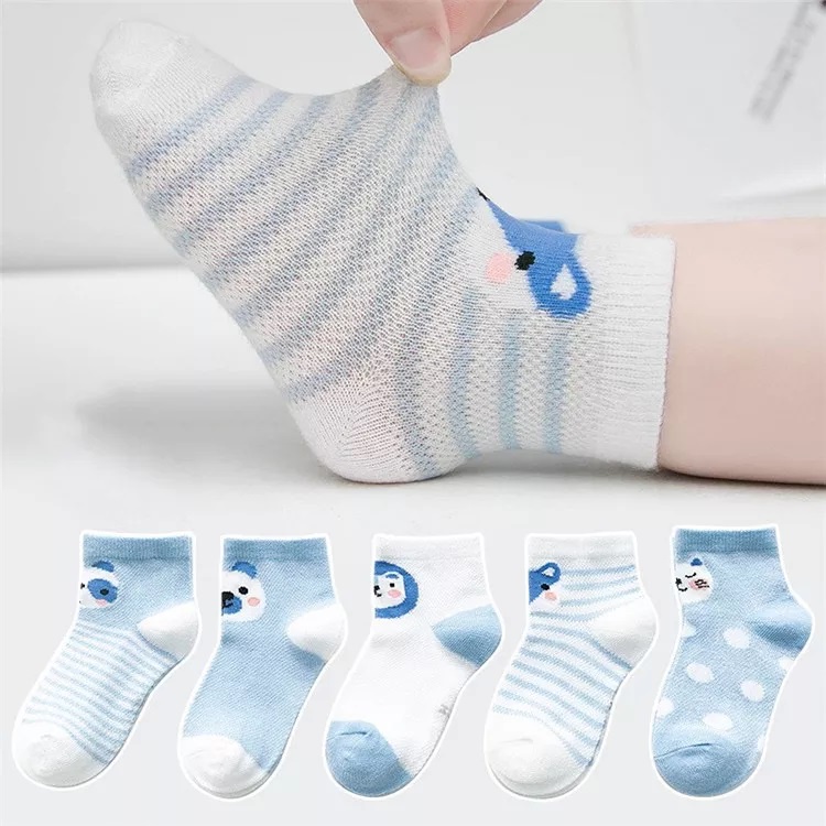 Set 5 đôi Tất vớ cổ vừa điều hòa Kids Socks cho bé sơ sinh từ 0–2 tuổi