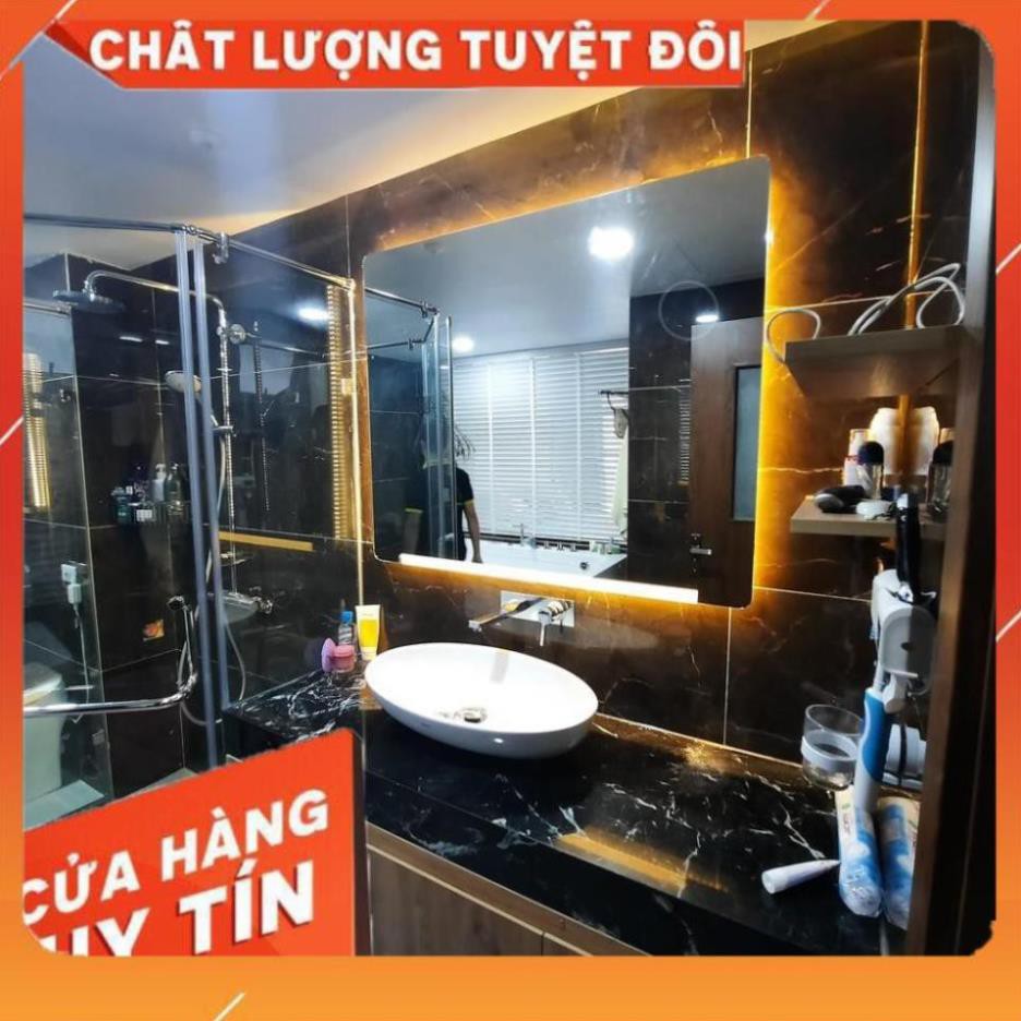 gương cảm ứng thông minh phòng tắm kết hợp phá sương đồng hồ nhiệt độ hiện đại kích thước 60x80 - guonghoangkim mirror | BigBuy360 - bigbuy360.vn