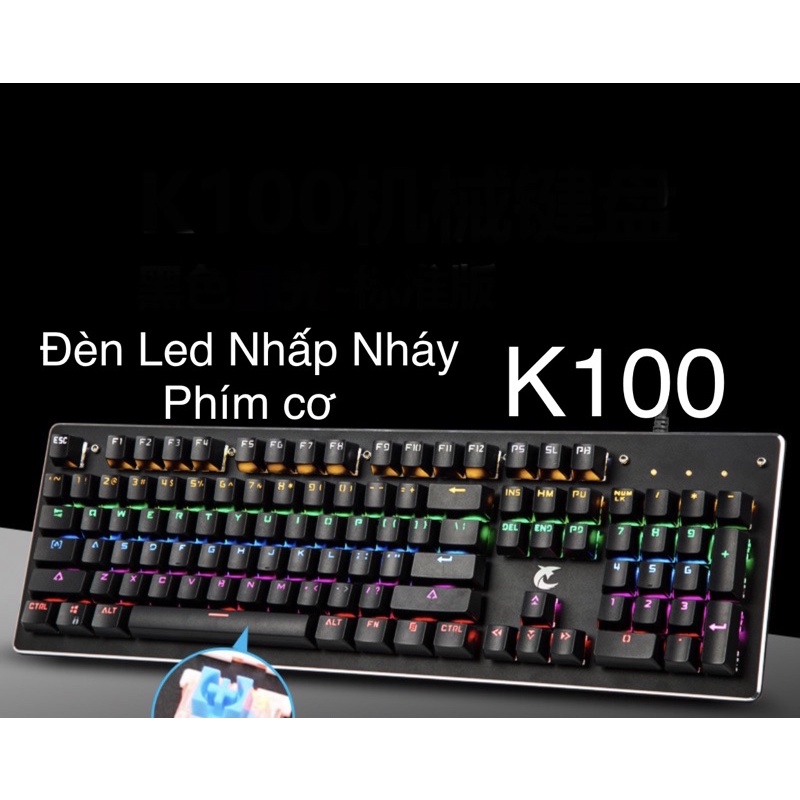 [Mã 44ELSALE2 giảm 7% đơn 300K] Bàn Phím Cơ Gaming K100 tặng kèm switch thay thế ( ảnh thật )