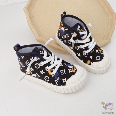 Giày canvas in hình phong cách Hàn Quốc đáng yêu cho bé