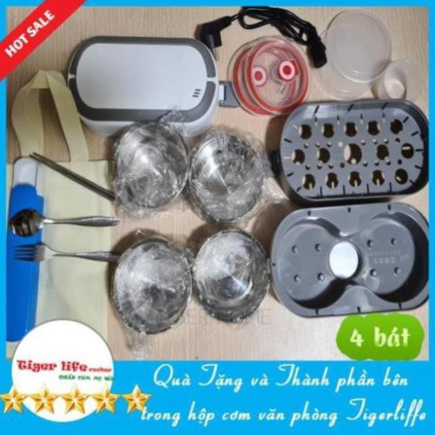 Hộp Cơm Hâm Nóng MINISTYLE - Tigerlife Tặng Kèm Bộ Đũa, Túi Xách 2- 4 Bát Inox, Giữ Nhiệt, Hâm Nóng Và Nấu Chín Thức ăn | BigBuy360 - bigbuy360.vn