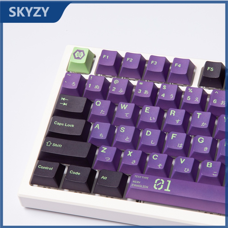EVANGELION-01 Keycap Cherry Profile EVA chủ đề anime PBT Dye Sub bàn phím cơ Keycap
