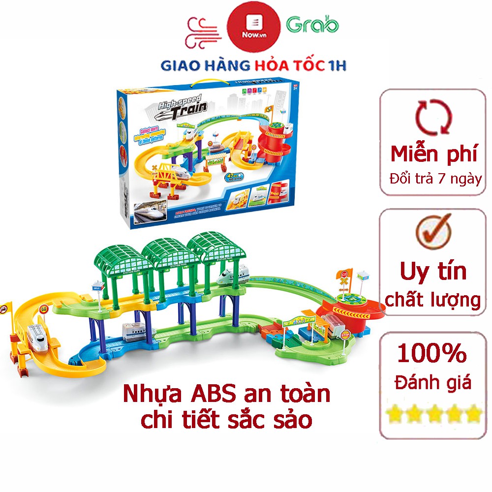 Đồ chơi lắp ráp đường đua xe tàu hỏa cao tốc cho bé, phát huy tính thực hành và sáng tạo của trẻ