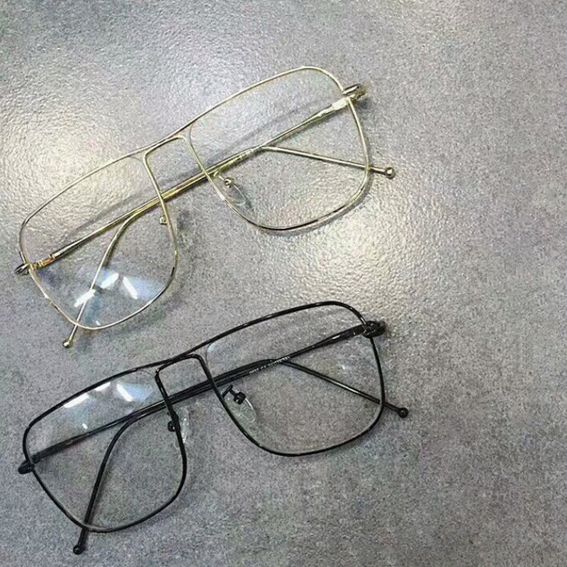 Kính mát chống ánh sáng xanh gọng vuông to thời trang phong cách Hàn Quốc