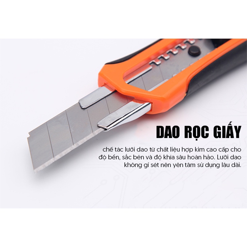 Dao rọc giấy cao cấp, dao cắt giấy GREENER, dao rọc giấy mini, lưỡi thép Cr-V siêu sắc bén, tay cầm bọc cao su T0009