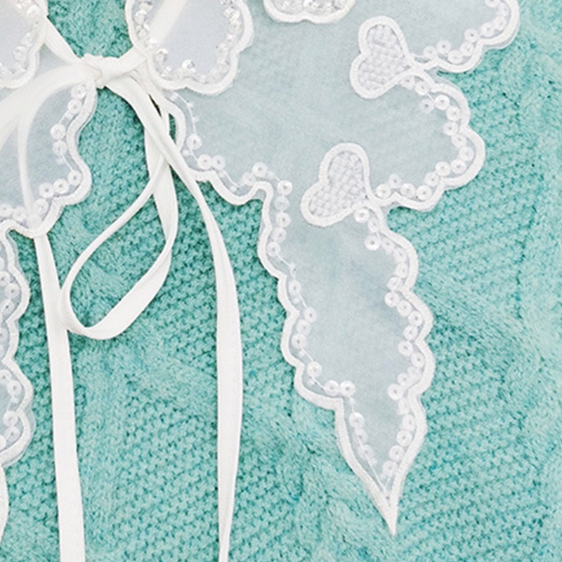 Khăn Choàng Cổ Thêu Họa Tiết Trái Tim Đính Hạt Sequin Dễ Thương Thời Trang Cho Nữ