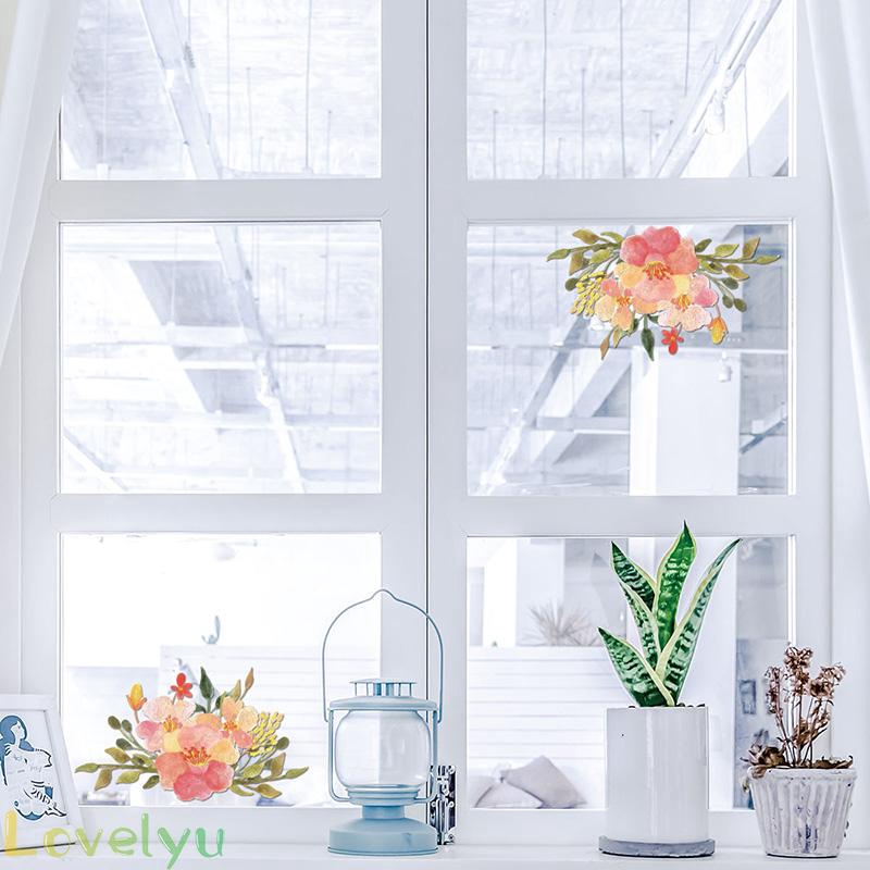 Sticker dán tường trang trí bằng PVC họa tiết hoa xinh xắn 20x30cm