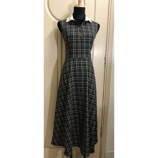 Đầm caro form dài cổ điển size m l 120k