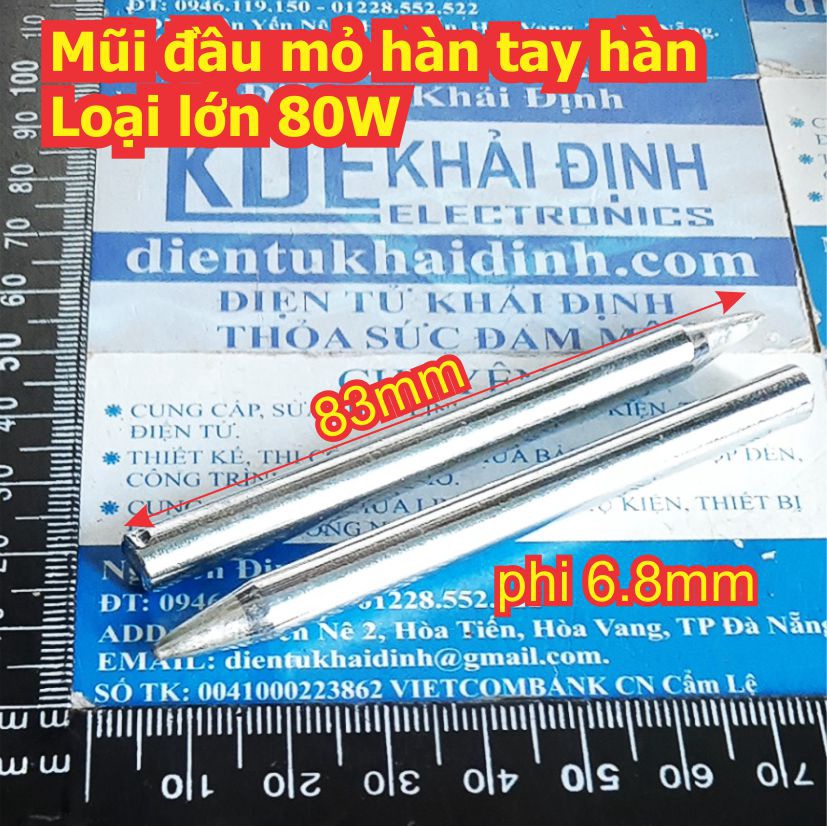 Mũi mỏ hàn loại tốt, dùng cho các mỏ hàn chì thông dụng 40W 60W 80W 100W 150W kde2382