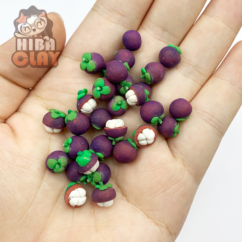 Măng cụt, trái cây giả, Mini Food, đồ ăn tí hon, đồ ăn mini mô hình cho búp bê DIY