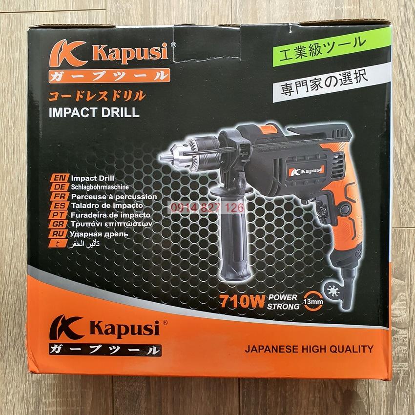 Máy khoan động lực điện hãng Kapusi 710W, Bảo hành 12 tháng, Mô tơ lõi đồng