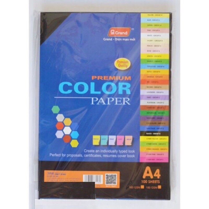 Combo 10 tờ bìa A4 đen ĐL160gsm.