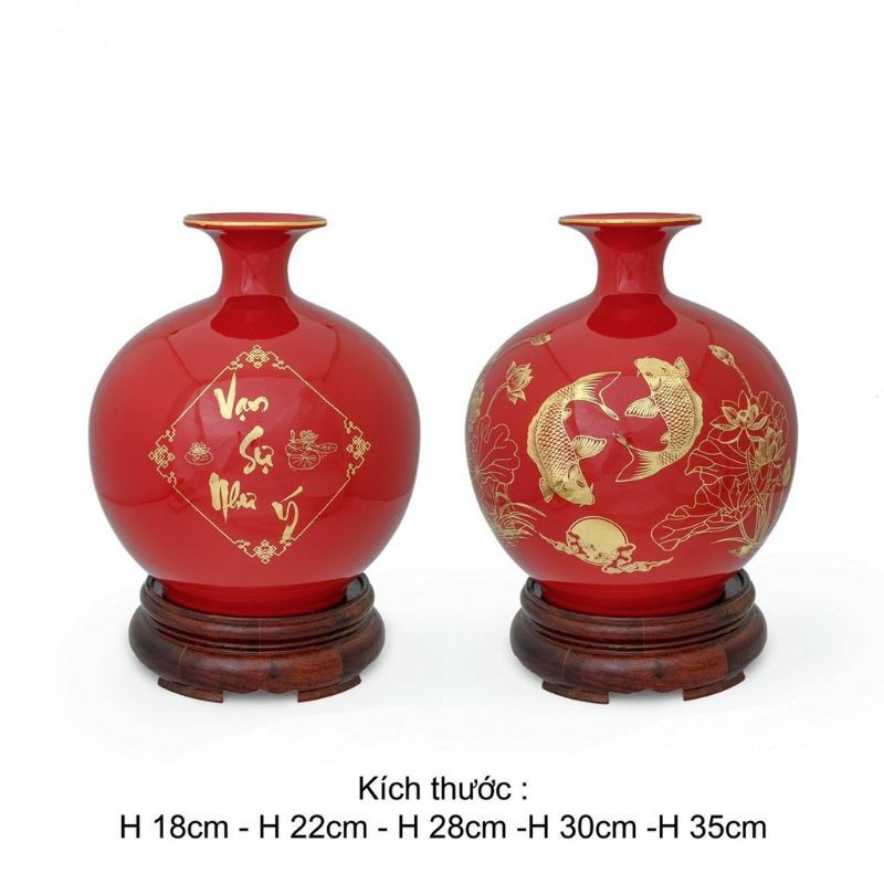 Lọ hoa hút lộc, bình hút tài lộc gốm sứ bát tràng, món quà tặng ý nghĩa