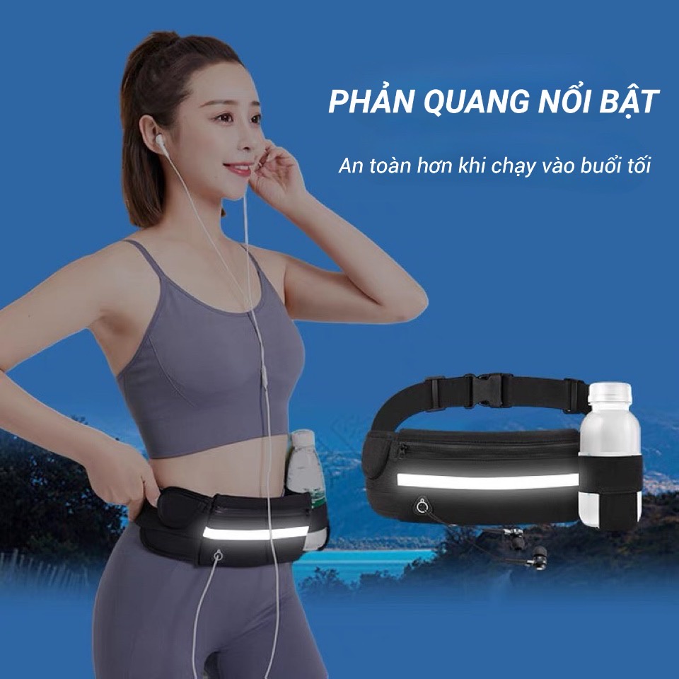 Túi Đeo Bụng, Đai Đeo Bụng Nam Nữ Đa Năng Đựng Điện Thoại Tập Gym Chạy Bộ, Đi Xe Đạp , Leo Núi Chơi Thể Thao có Phản Qua