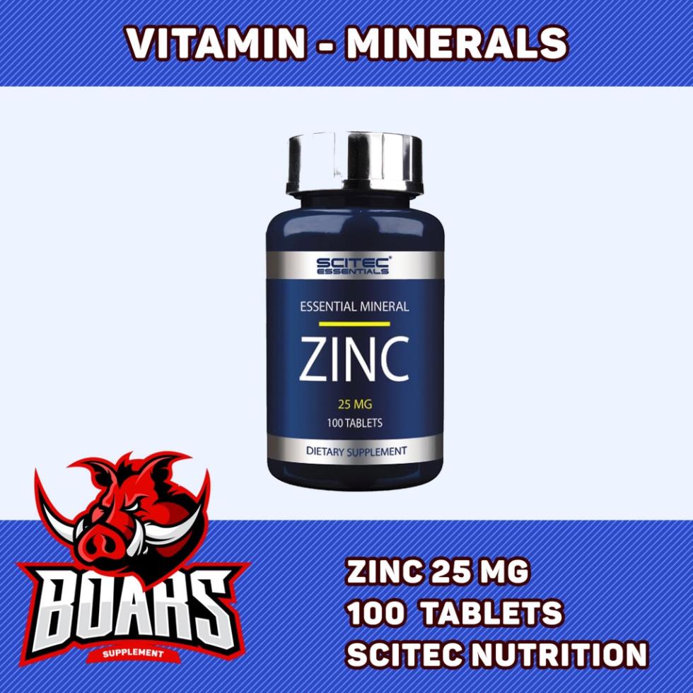 VIÊN UỐNG SCITEC ZINC 25MG,  BỔ SUNG KẼM TĂNG CƯỜNG SỨC KHỎE (100 VIÊN)