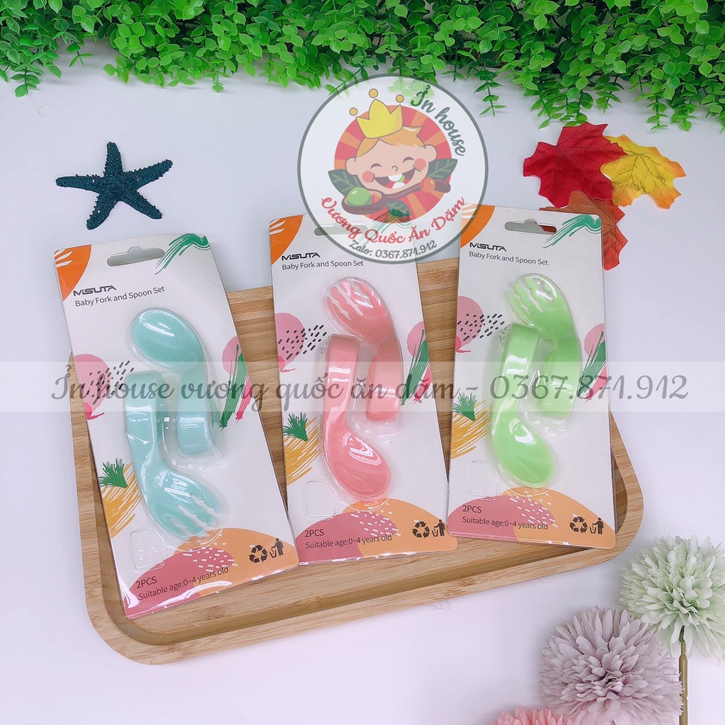 (CHÍNH HÃNG)- THÌA DĨA CONG MISUTA CHO BÉ TẬP XÚC