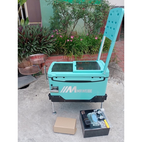 Thùng câu đài Mã Vi Bối 36L 2 màu xanh đen