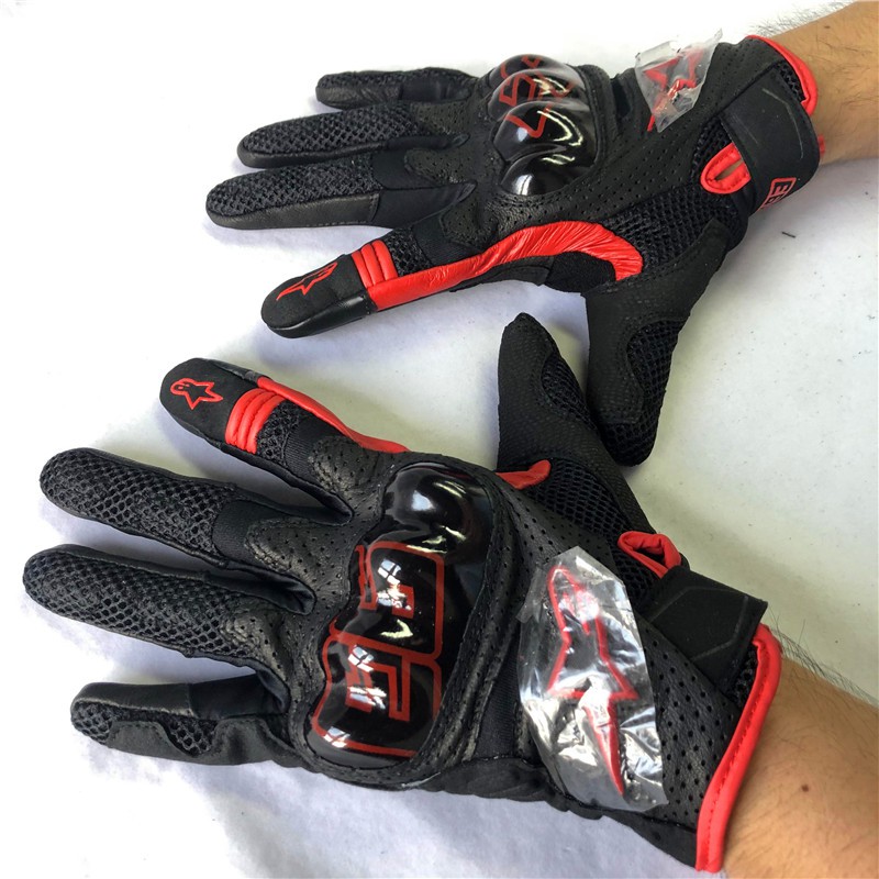 ALPINESTARS [Hàng Sẵn Sàng Chụp Thật!Găng Tay Lái Xe Máy Bằng Sợi Carbon Chống Sốc Thoáng Khí