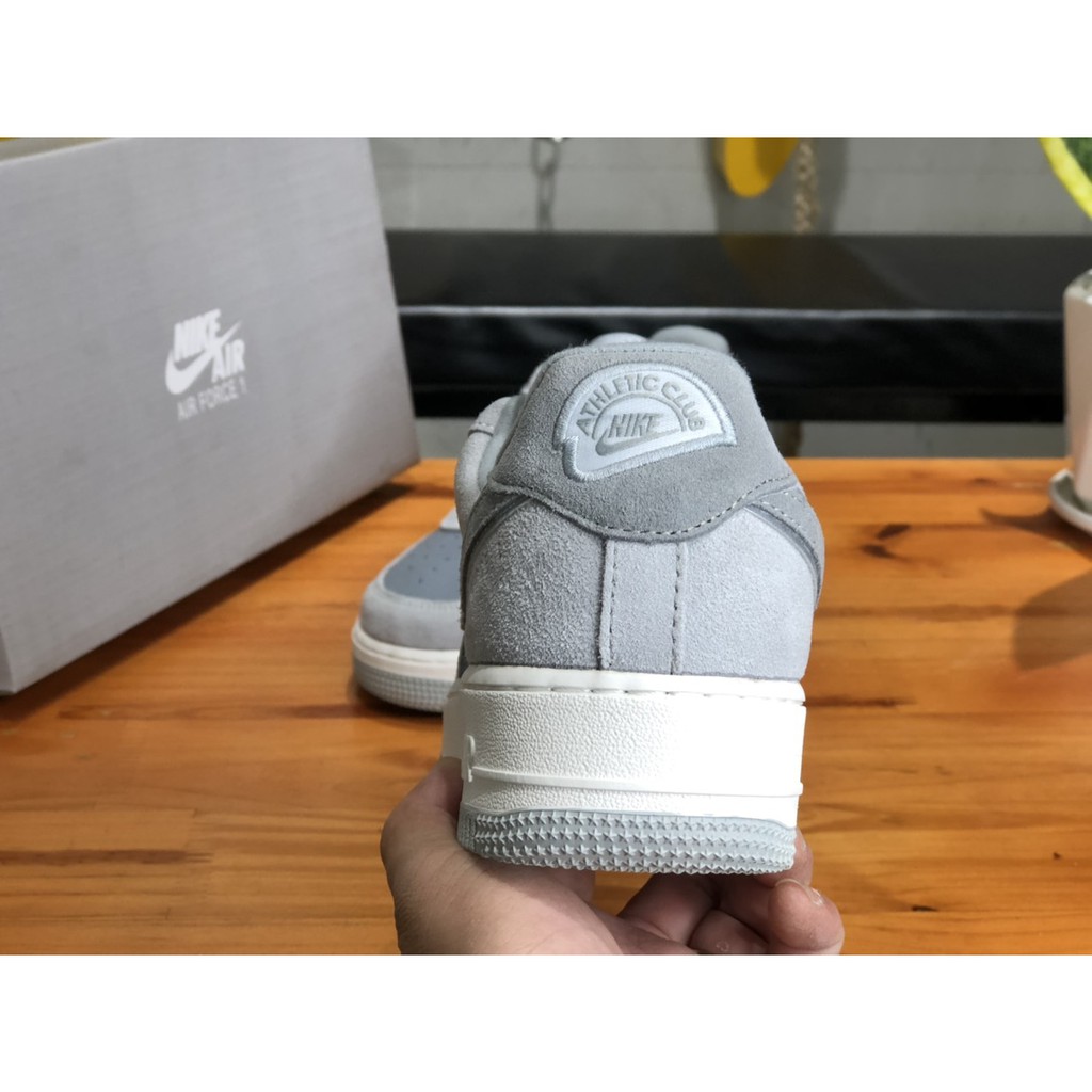 Giày Sneaker Af1 Low Da Lộn Xám, Be Hàng Cao Cấp Fullbox, Giày thể thao nam nữ af1 da lộn cực mịn, lót trần bông.