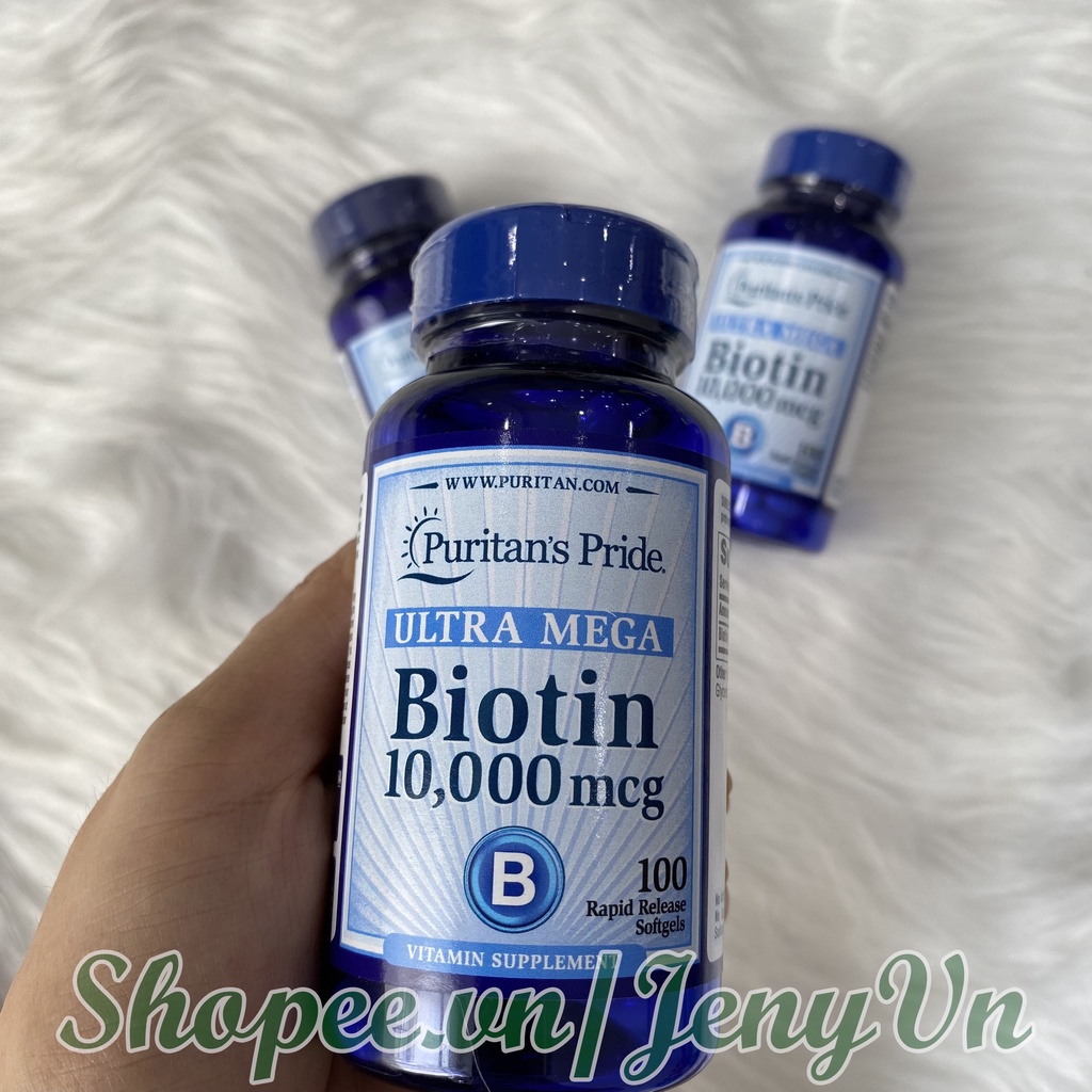 Viên uống làm đẹp tóc và da Biotin 10000mcg Ultra Mega Puritan's Pride 50v