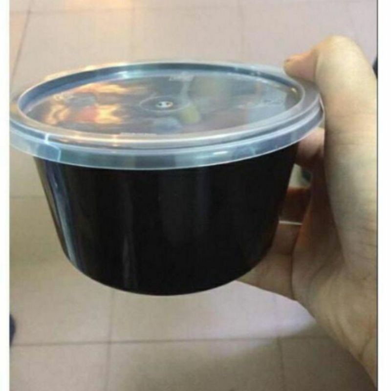 Thố nhựa tròn đen 750 ml- 1000 ml | BigBuy360 - bigbuy360.vn