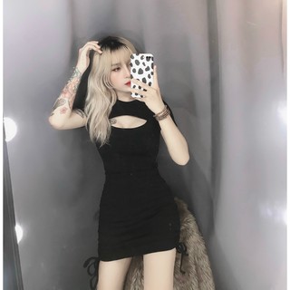 Đầm ôm body khoét ngực rút dây 2 bên hông cực xinh , chất thun bozip mềm mịn