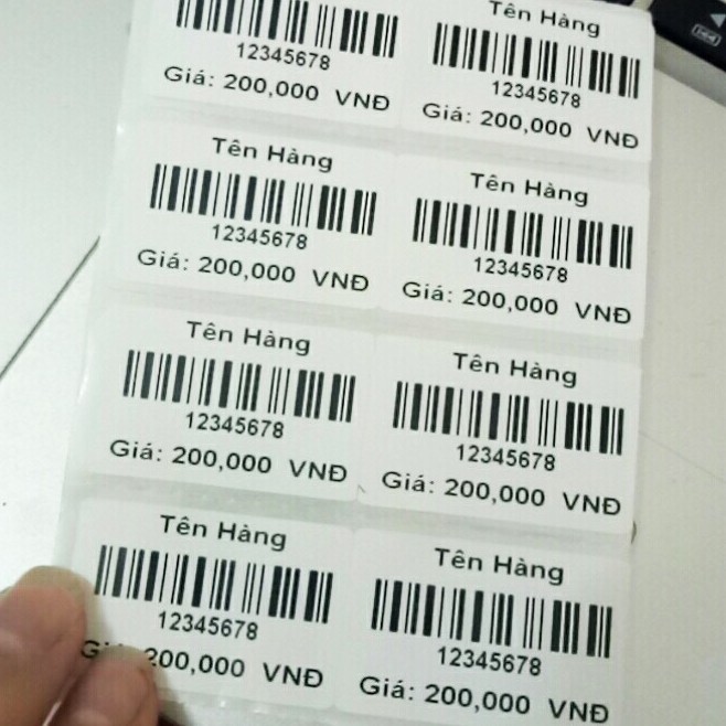 Cuộn Giấy in Mã Vạch 2 Tem 1 Hàng 70x22  Tem Nhiệt Cuộn 2000 Tem -2400 Tem