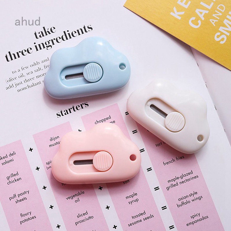 Dao cắt giấy mini cầm tay hình đám mây màu dễ thương