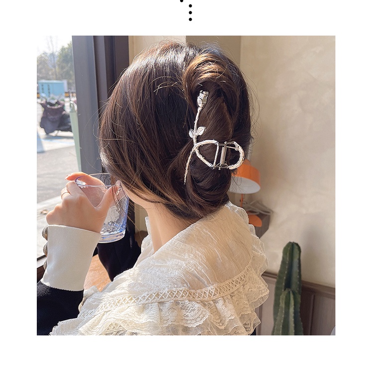 Kẹp Tóc Kim Loại Họa Tiết Hoa Thanh Lịch Dành Cho Nữ