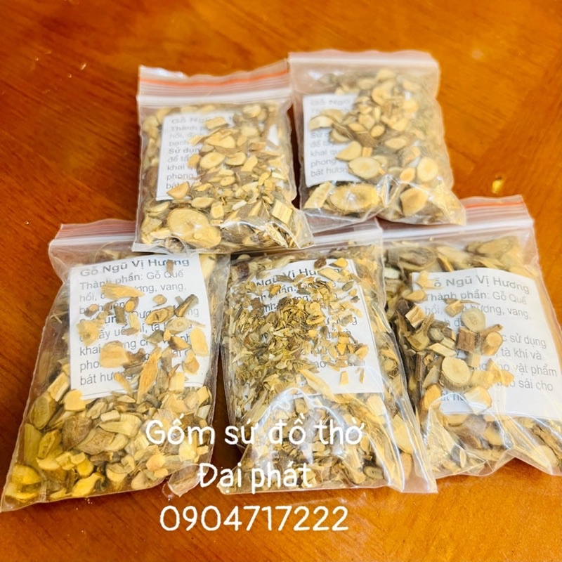 Ngũ vị tẩy uế, gỗ ngũ vị tẩy uế bao sái đồ thờ, tượng, ban thờ được làm từ thảo mộc quế hồi vang….