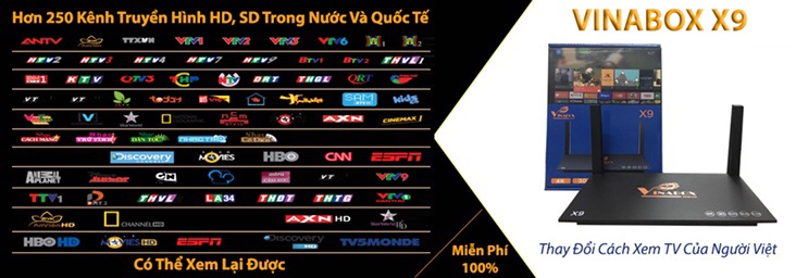 Android Tivi box Vinabox X9 Ram 2GB tặng chuột không dây