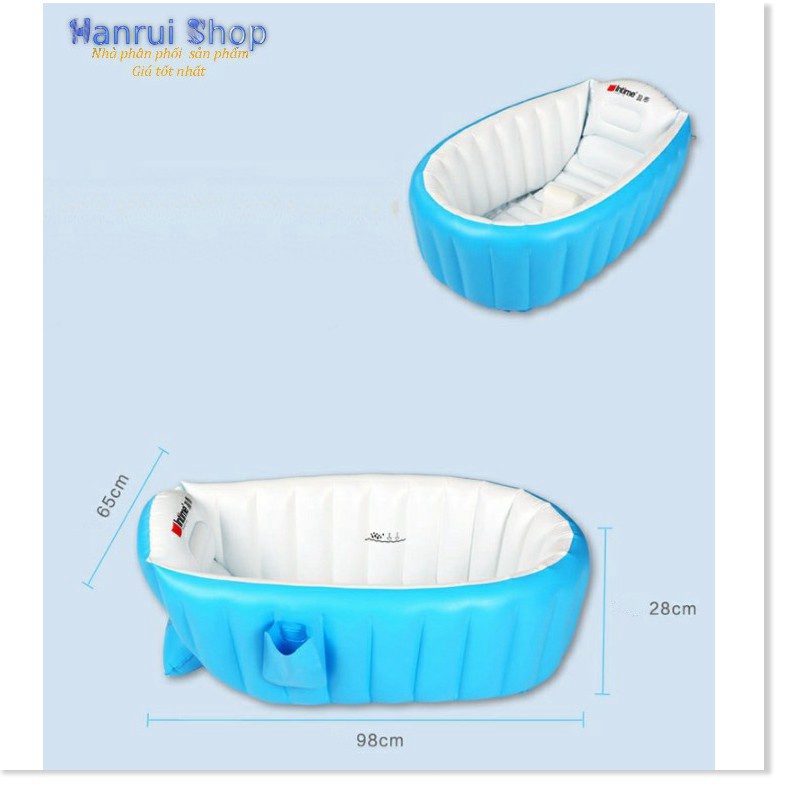 Bồn tắm hơi cho bé 90x65x30cm Xanh + tặng máy bơm hơi 220V - King's Garden