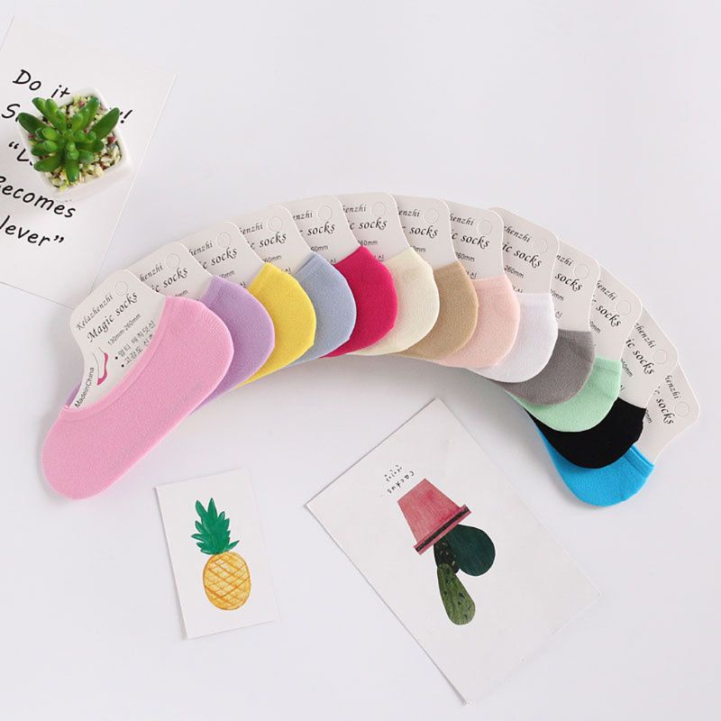 Set 10 Đôi Vớ Thuyền Màu Sắc Kẹo Ngọt Thời Trang Xuân Hè Dành Cho Nữ