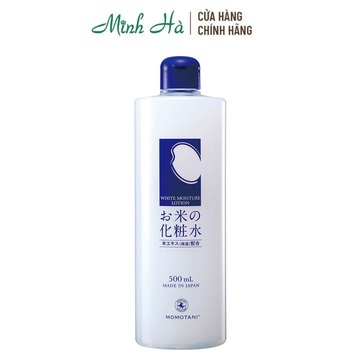 Nước hoa hồng chiết xuất từ gạo Momotani white moisture lotion 500ml