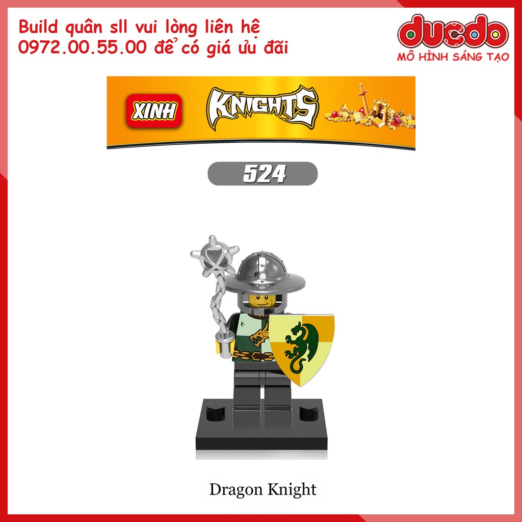 Minifigures lính trung cổ hiệp sĩ hoàng gia - Nhận build quân số lượng lớn - Đồ chơi Lắp ghép Xếp hình Mini XINH 0148