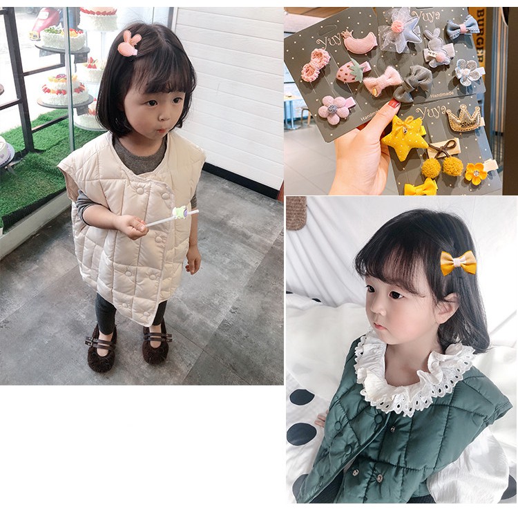 Set 4/5 kẹp tóc xinh xắn dễ thương phong cách Hàn Quốc cho bé gái
