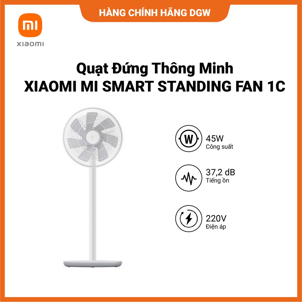 Hàng chính hãng Digiworld | Quạt Đứng Thông Minh XIAOMI Mi Smart Standing Fan 1C 45 W