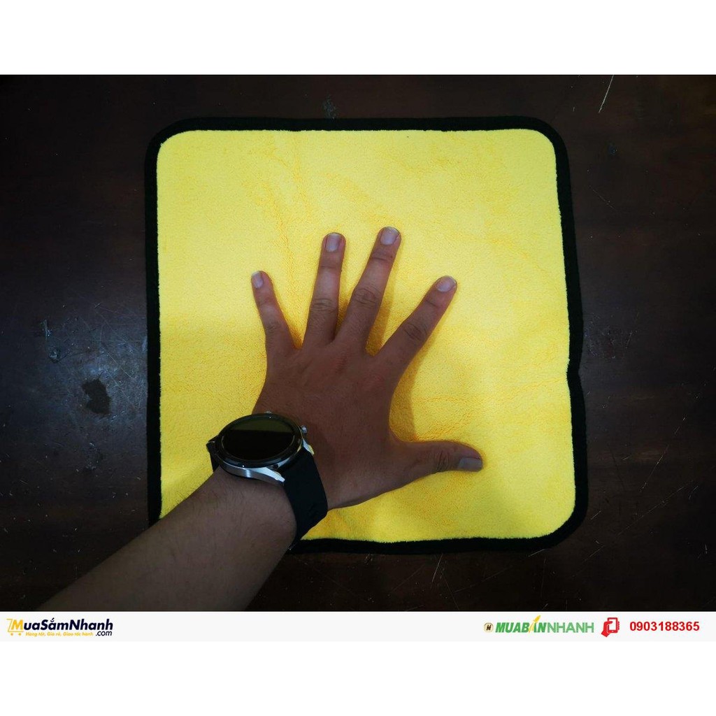 Khăn lau xe 2 lớp microfiber cao cấp mềm mịn siêu sạch siêu, thấm hút