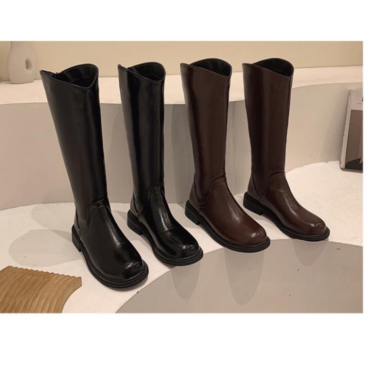 Boots lửng Ulzzang cổ cao khoá sườn gót cao 4cm YAN