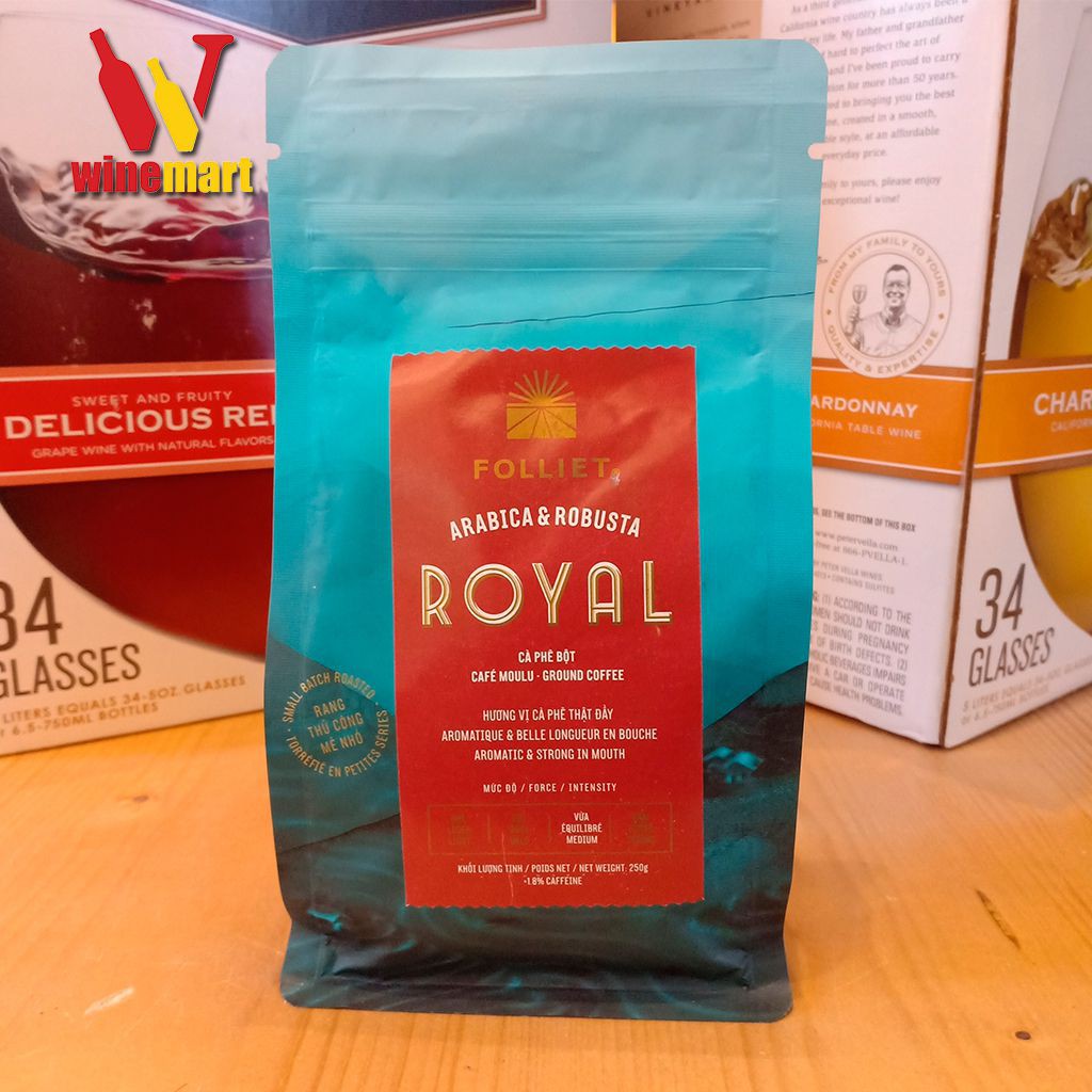 Gói Cà phê bột rang xay ROYAL ( Abrica & Robusta) Folliet Ground Coffee 250gr | BigBuy360 - bigbuy360.vn