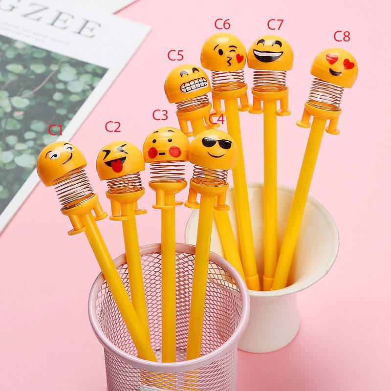 Viết Bi Hình Thú Nhún Emoji Lò Xo Lắc Đầu